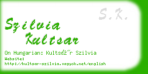 szilvia kultsar business card